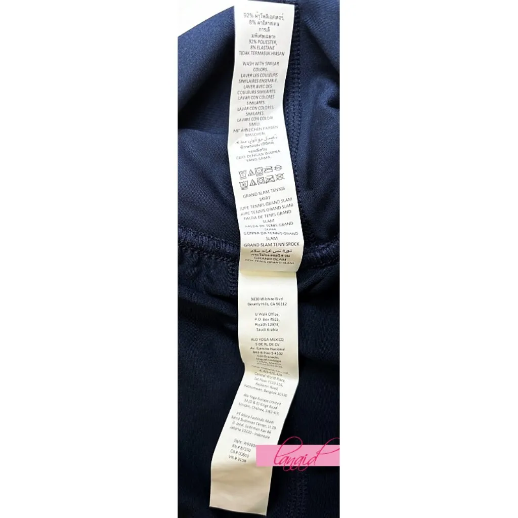 Alo Airlift Grand Slam Tennis Skirt Navy High-Rise Waist Waisted Pleated Skort M - Image 16