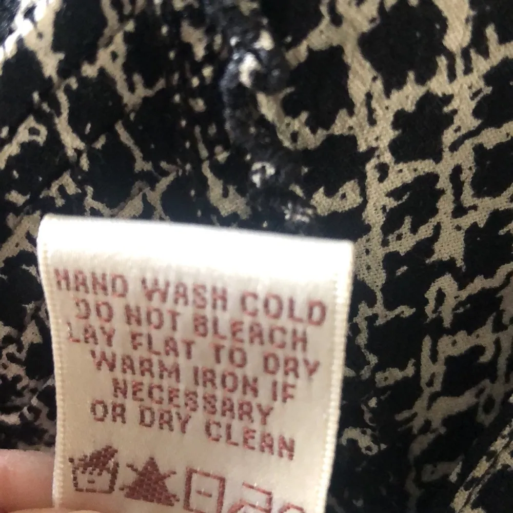 MSSP Black Cream Rayon Blouson Long Sleeve Elastic Waist Dress Womens Medium - Image 10