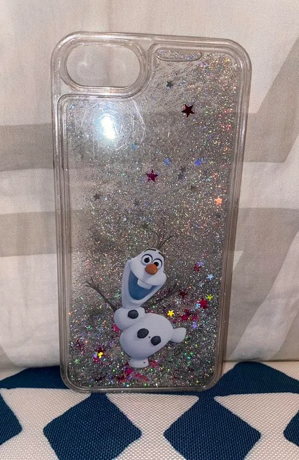 Iphone 8 Olaf Liquid Glitter Case Silver - Image 2