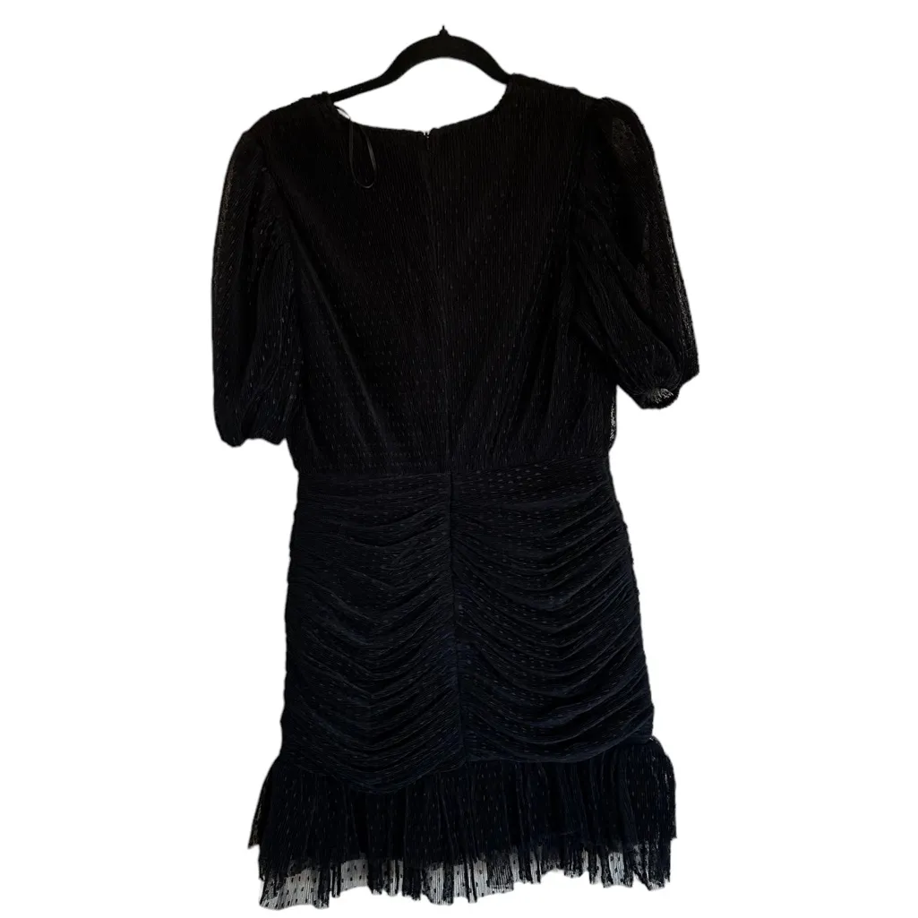 NWT ENDLESS ROSE Mesh Ruched Puff Sleeve Minidress In Black - Image 11