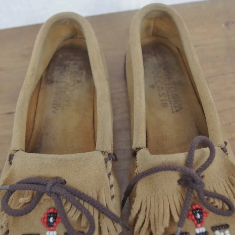 Minnetonka Beaded Ladies' Suede Moccasin Flats Size 9 - Image 3