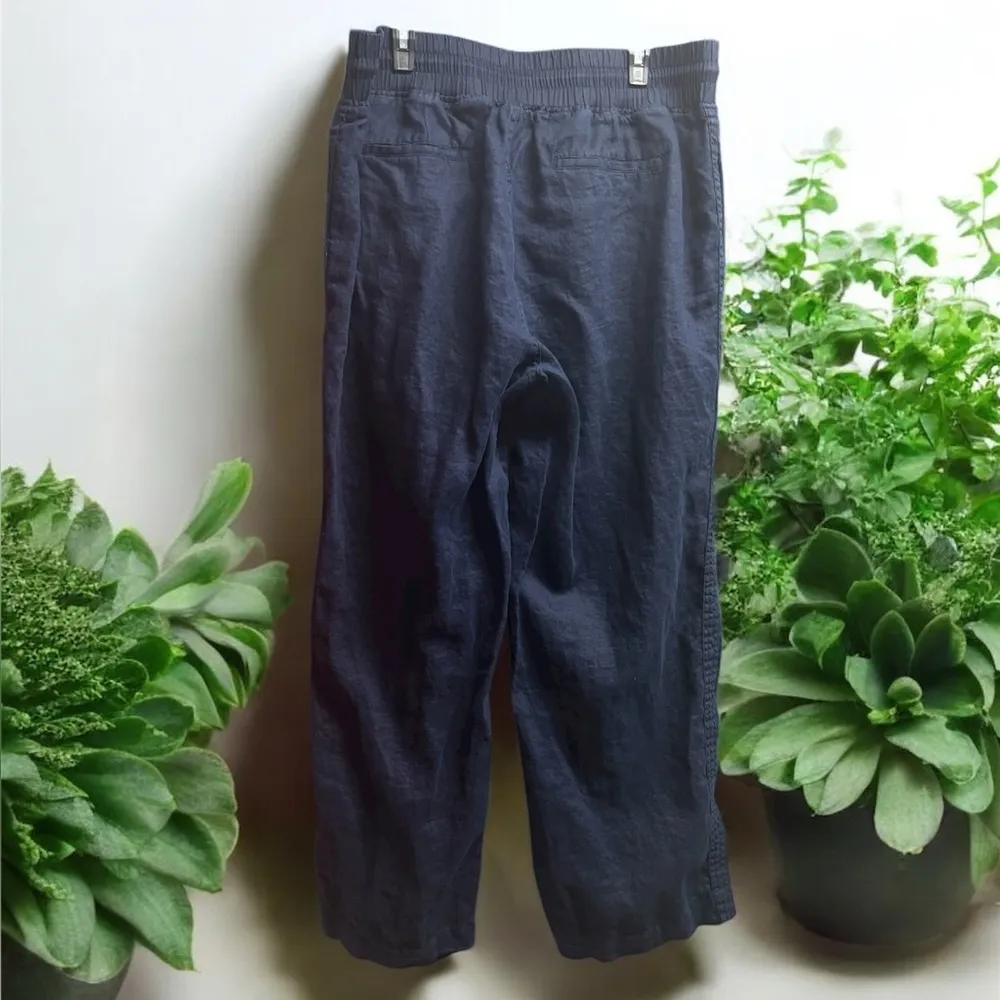 Quince Navy 100% European Linen Wide Leg Pants XL size 16 - Image 5