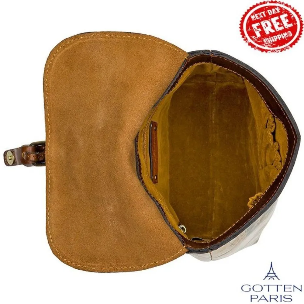 Patricia Nash Vatoni Small Printed Leather Backpack European Map Women's Bag - Image 4