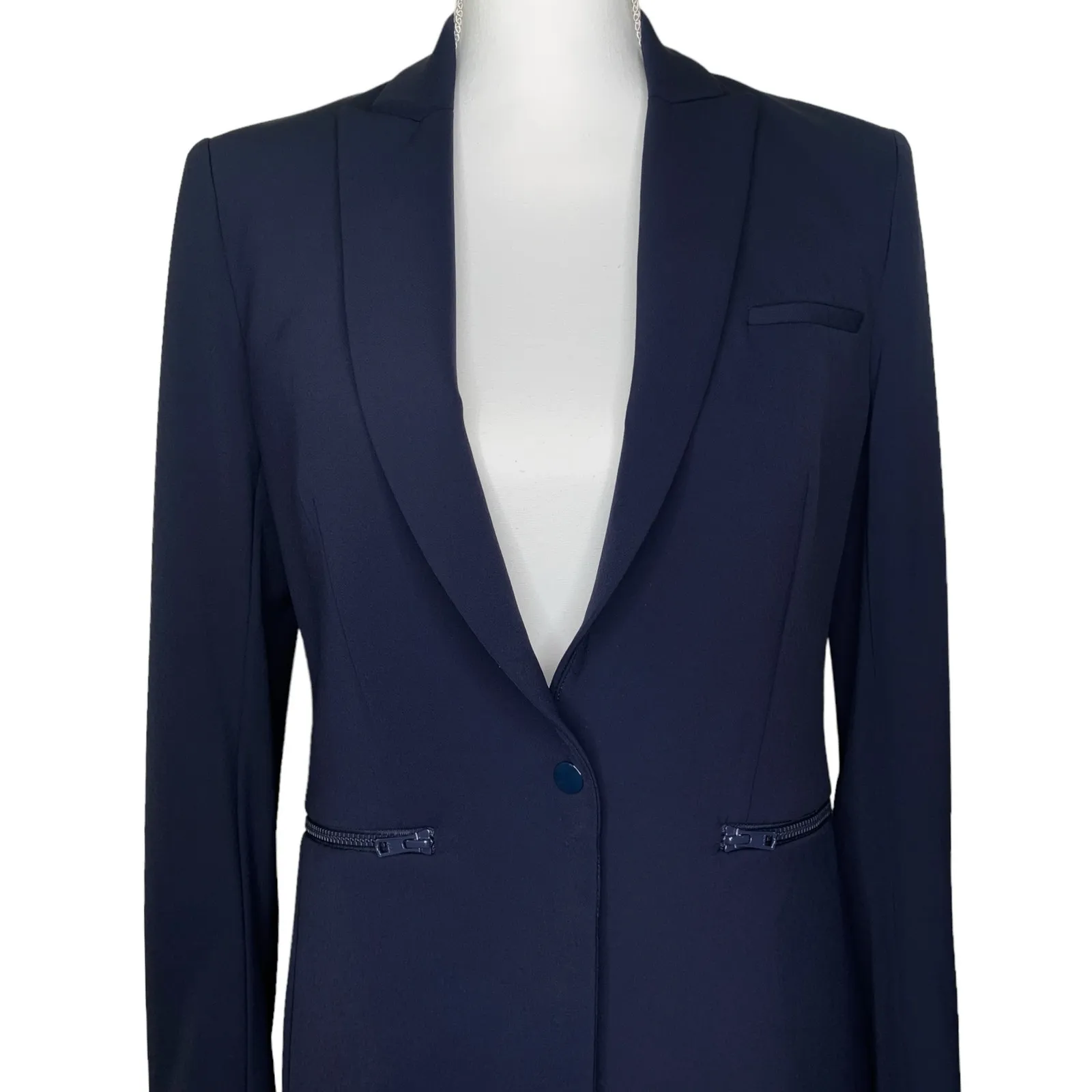 Veronica Beard Navy Blue Scuba Dickey Jacket Blazer Size 2 - Image 7