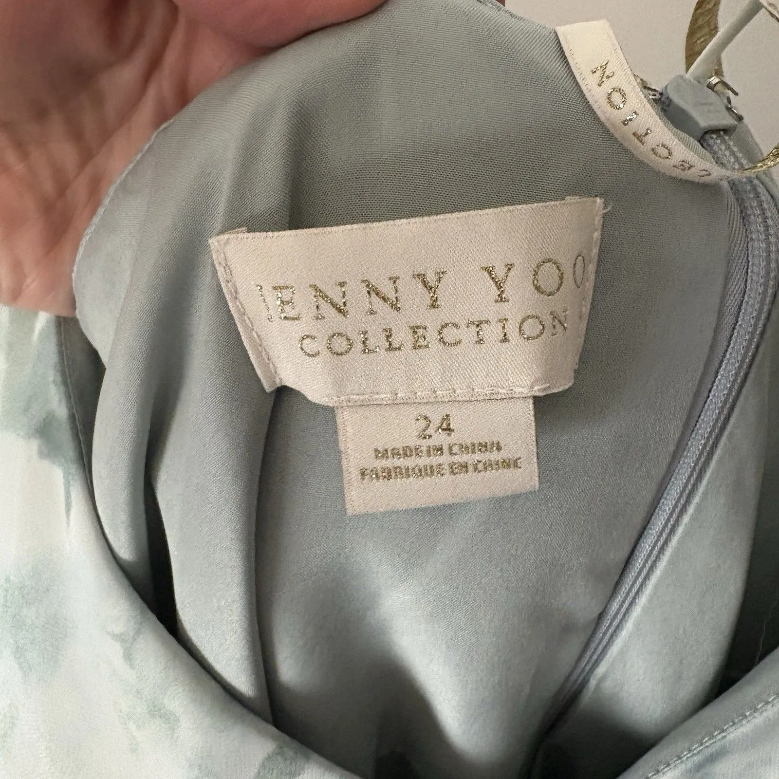 BHLDN Jenny Yoo Inesse Morning Mist Multi Green Bridesmaid Dress Gown Sz 24 NWT - Image 5