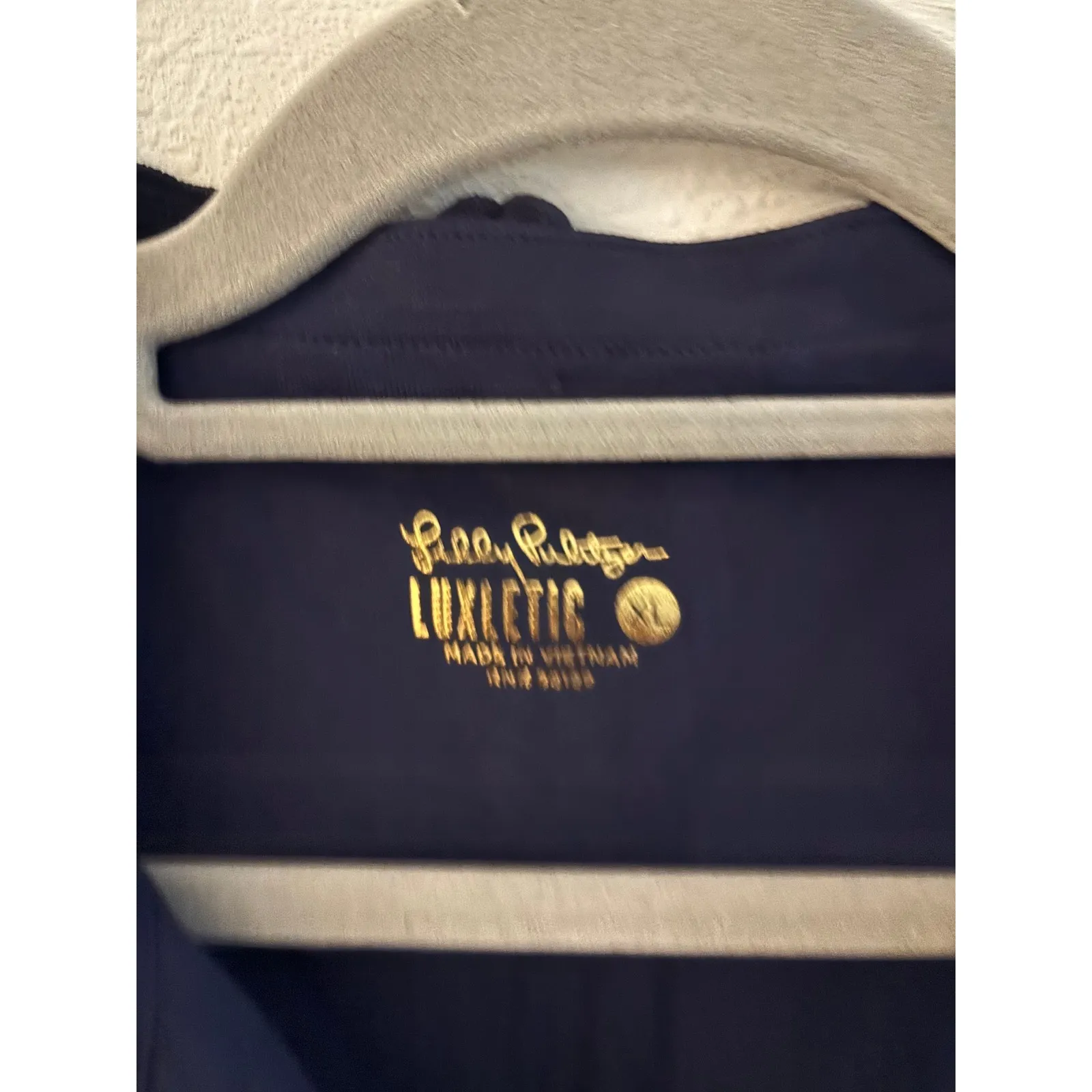 Lilly Pulitzer Luxletic Frida Ruffle Polo Top Womens XL Navy Blue UPF 50+ Preppy - Image 6