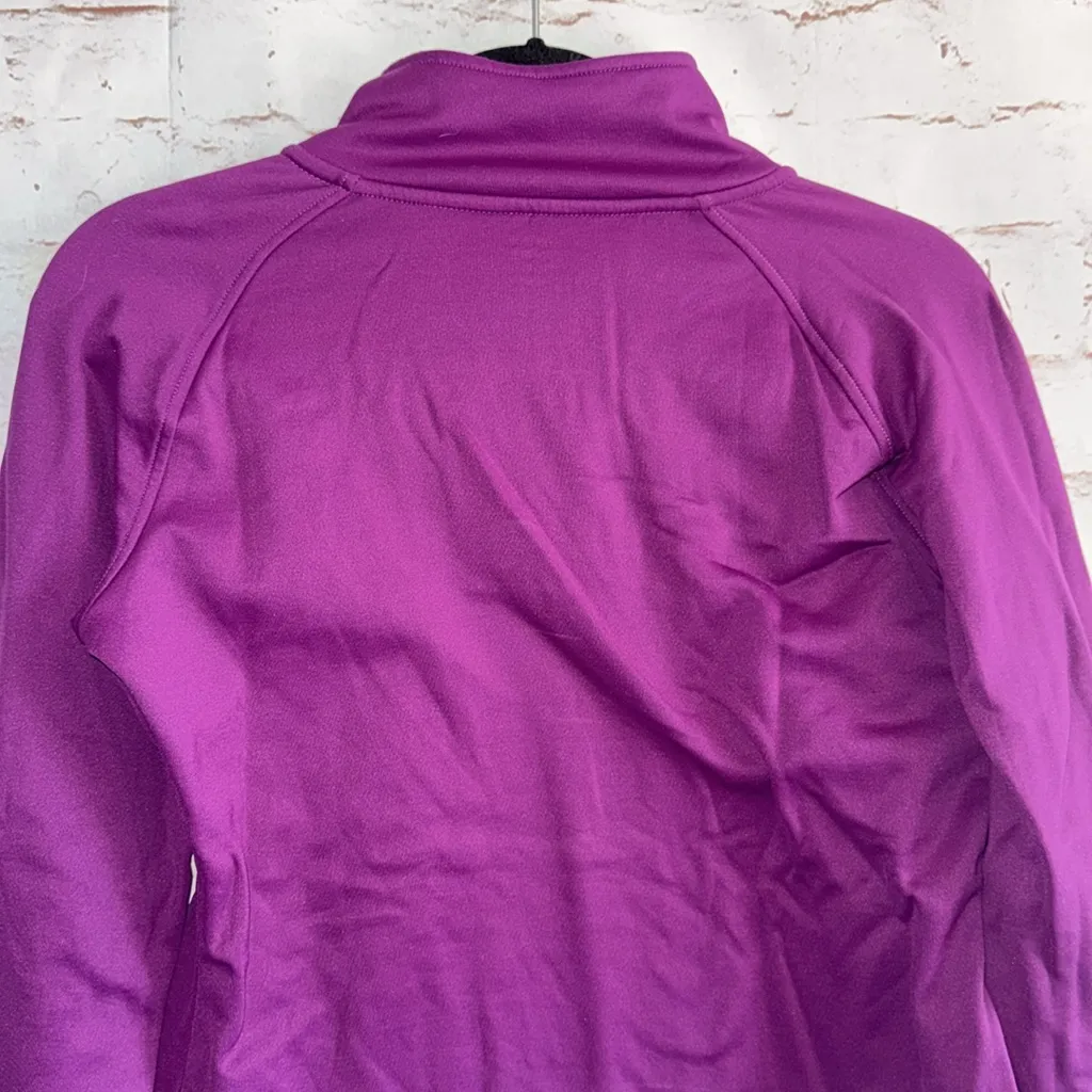 Title Nine Asymmetrical Quarter Zip Purple Fleece S small mock neck thumbholes - Image 6