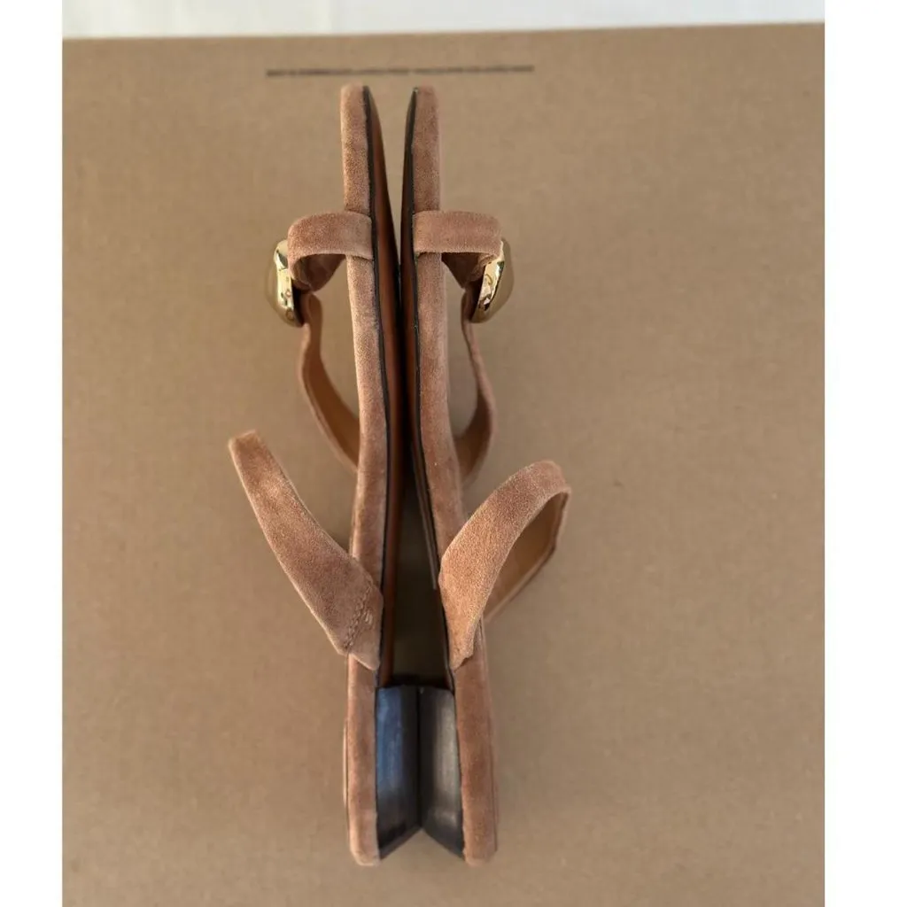 Madewell The Mila Organic Hardware Thong Slide Sandal in Aged Cognac, Size 8 - Image 9