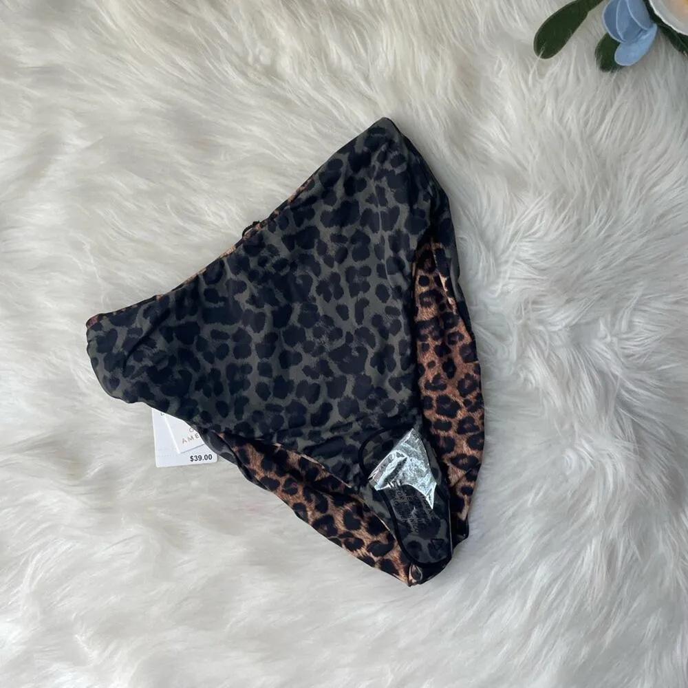 GOOD AMERICAN Swim Better Reversible Bikini Bottom NWT Leopard print - Image 3