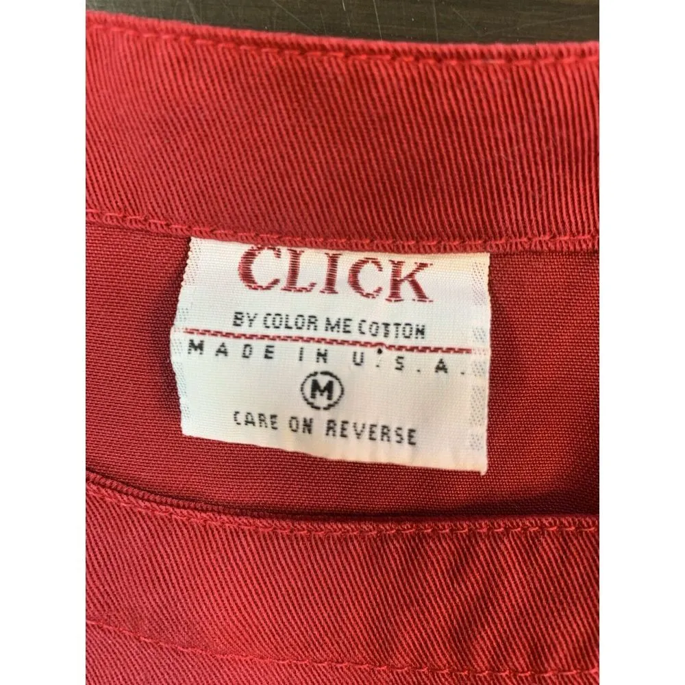 Click Color Me Tencel Women Medium Lagenlook Church Christmas Holiday Top Office Red - Image 5