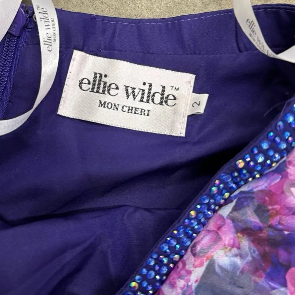 Ellie Wilde Mon Cheri EW21837S Rhinestone floral flowy skirt - Image 4