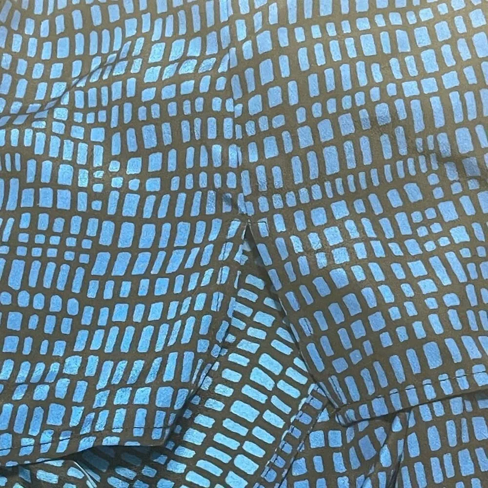 Croft & Barrow Lace Up Snake Animal Print Long‎ Sleeve Pockets Blouse Blue XL - Image 12