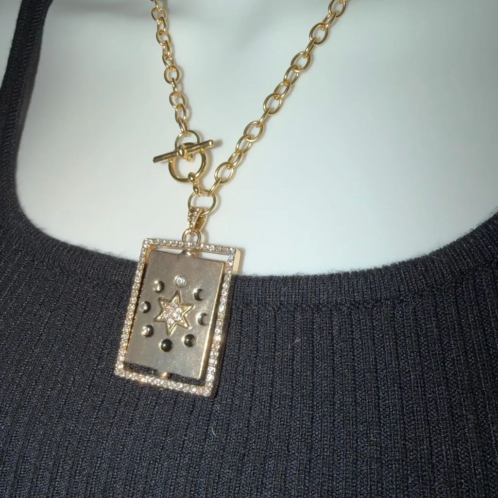 🌌✨ Light of the Cosmos Swivel Pendant Necklace ✨🌌  - Image 5