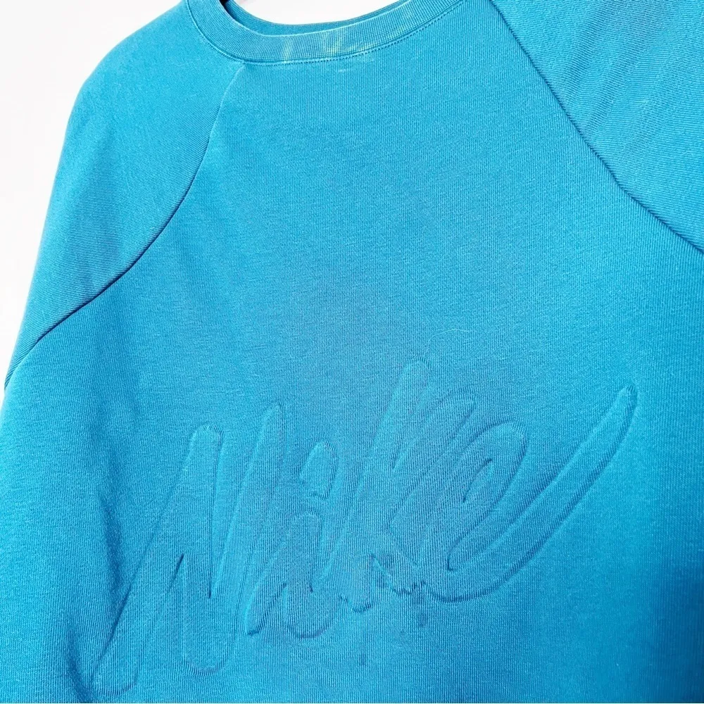 Nike Get Fit Lux Crew Neck Crop Sweatshirt Size Large Teal Green Blue Women’s - Image 3