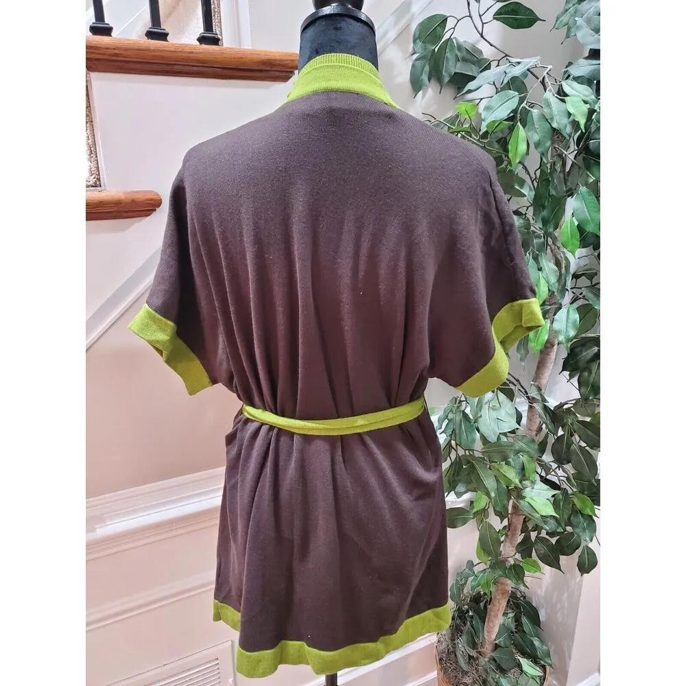 Ellen Tracy Women's Cotton Short Sleeve Top & Cardigan Sweater 2 Pc's Set Large - Image 4