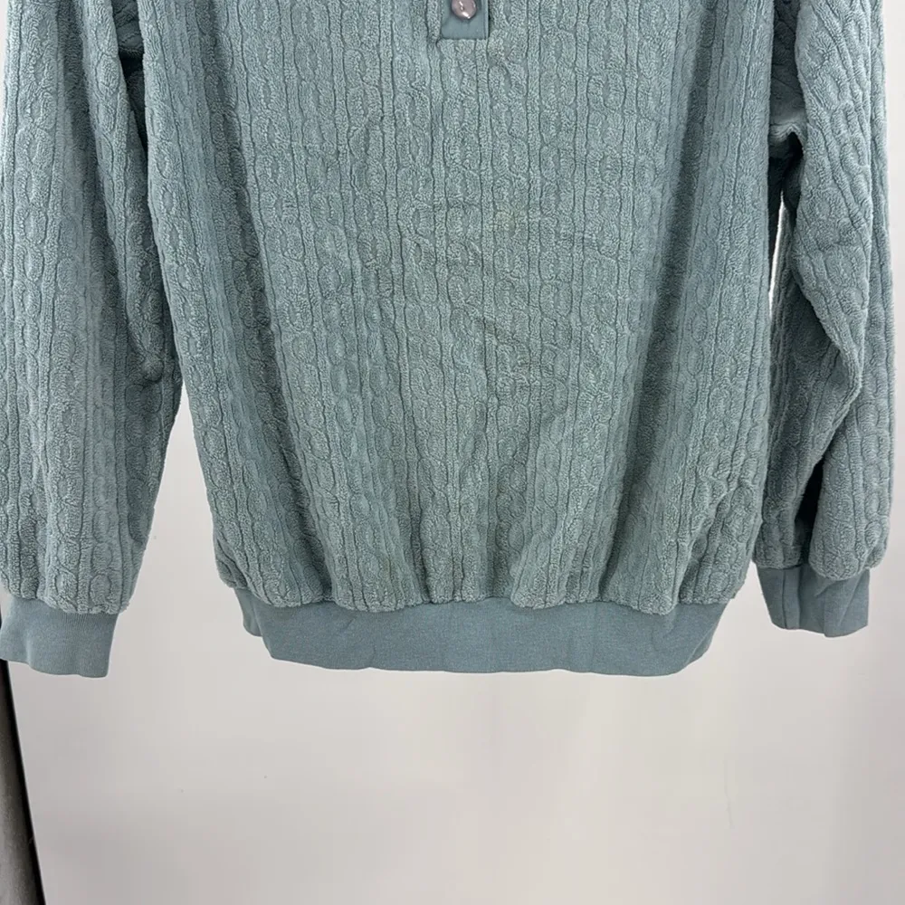 g.w. Division of graff terry cloth long sleeve polo textured vintage collared Blue Size XL - Image 4