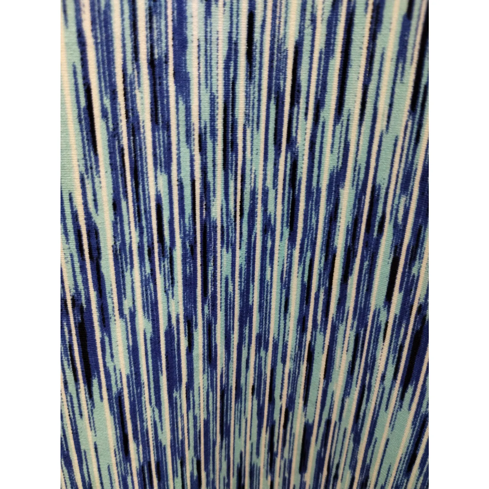 Chico's Weekends Size Medium (1) Blue Striated Short Sleeve Jersey Knit T-Shirt - Image 3