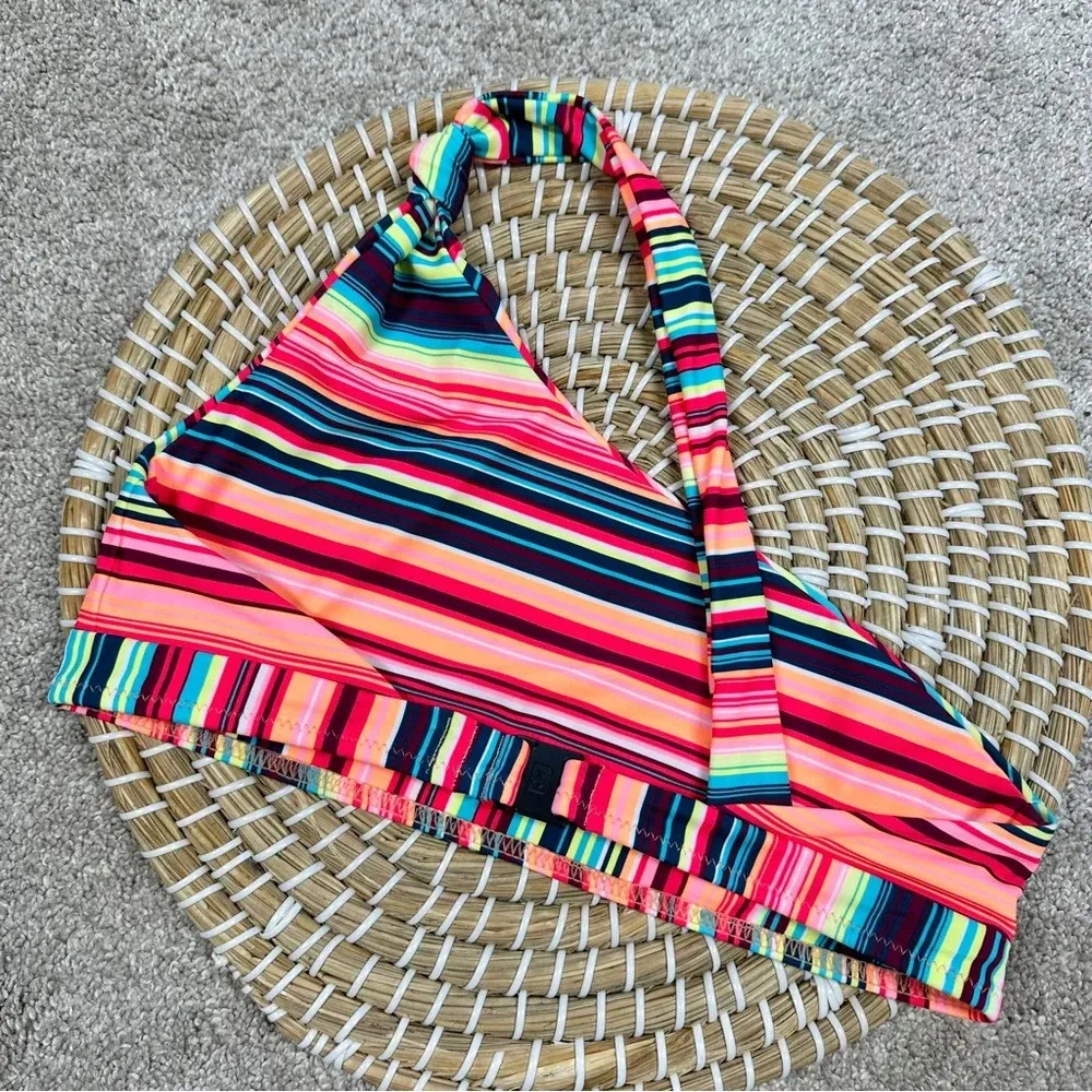 NWT Blackbough Multicolor Stripes Bikini One Shoulder Top & Bottom Size S - Image 6