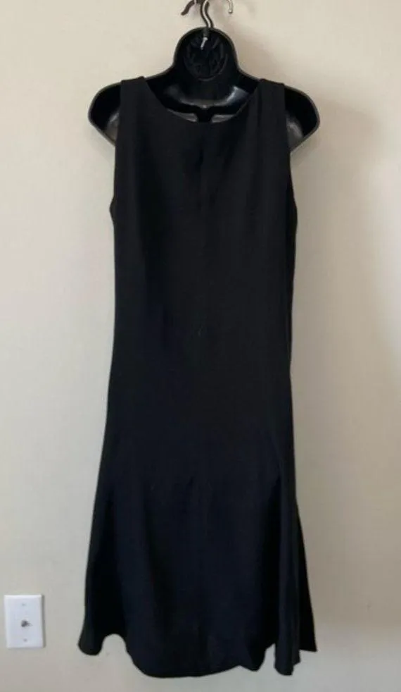 Eileen Fisher Black Sleeveless Pleated Shift Dress Scoop Neck Medium - Image 6