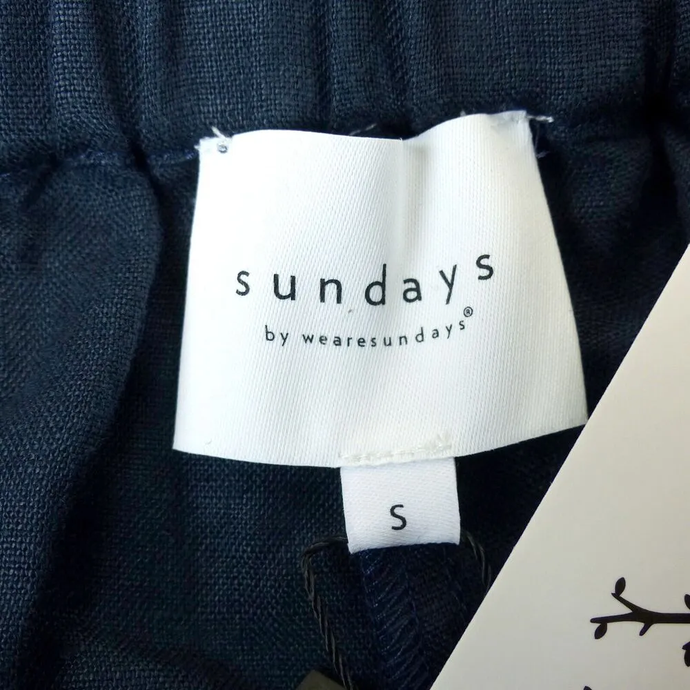 Sundays by We are Sundays Shorts Women S Blue High Rise Linen Utility Pocket NWT - Image 3