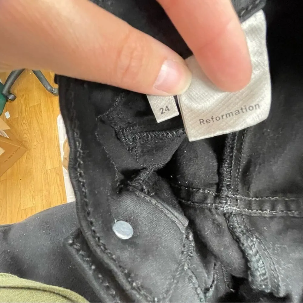 Reformation Black Womens High Rose Stretch Jeggings Leggings 24 Skinny Jeans - Image 9