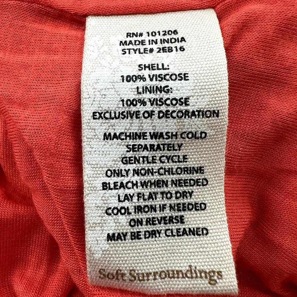 Soft Surroundings Blame Rio Floral Embroidered Boho Blouse Top Orange Purple M - Image 4