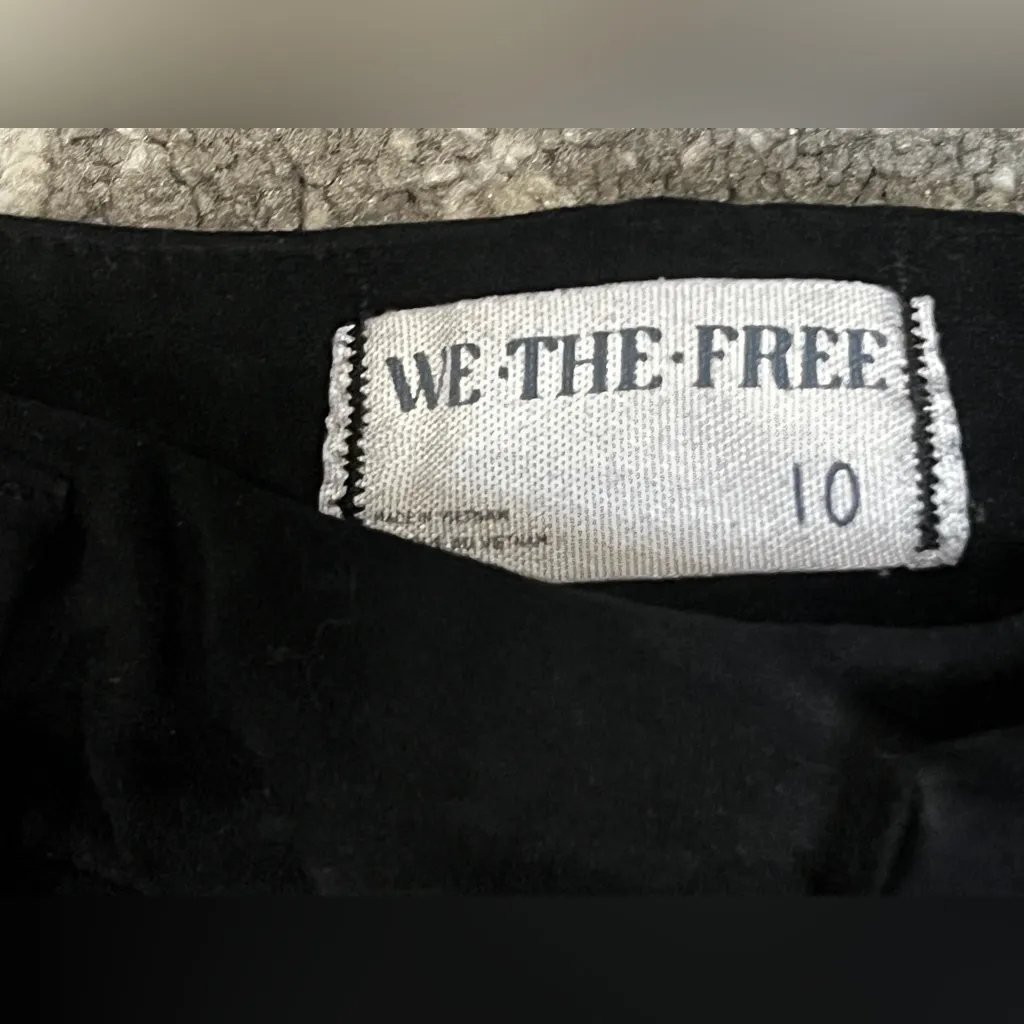 We The Free Eva Vegan Suede Cropped Trousers Free People Size 10  Black - Image 9