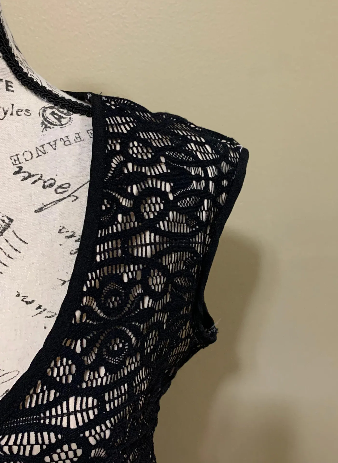 Black Lace Open Back Mini Dress - Image 7