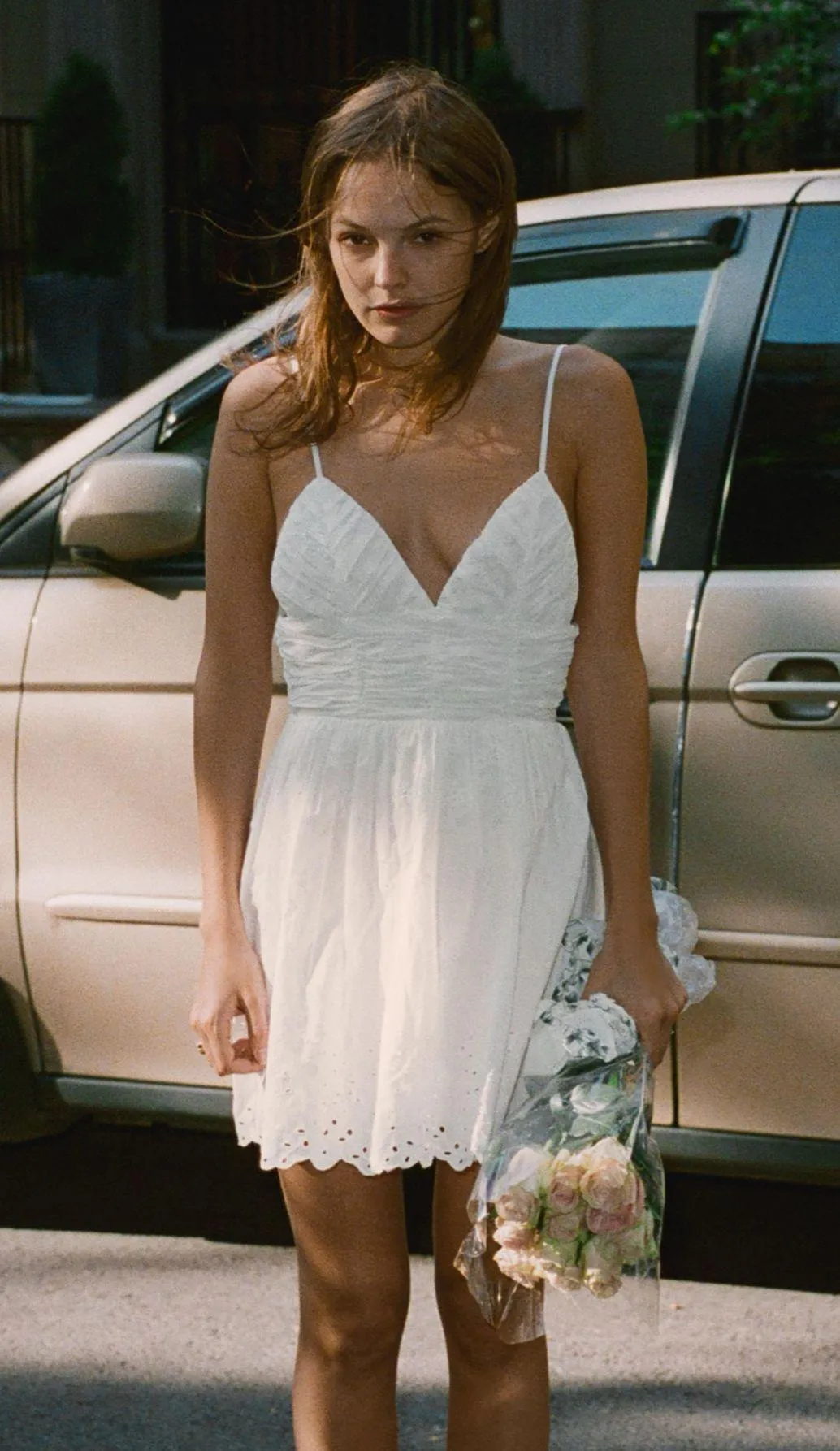 Zara White Spaghetti Strap bohemian crochet summer vacation sundress Dress - Image 9