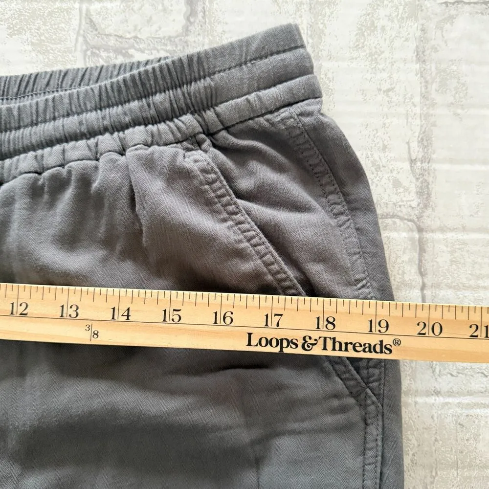 J Crew 100% Cotton Gray Point Sur Seaside Elastic Waist Hem Till Pants No Sz Tag - Image 5