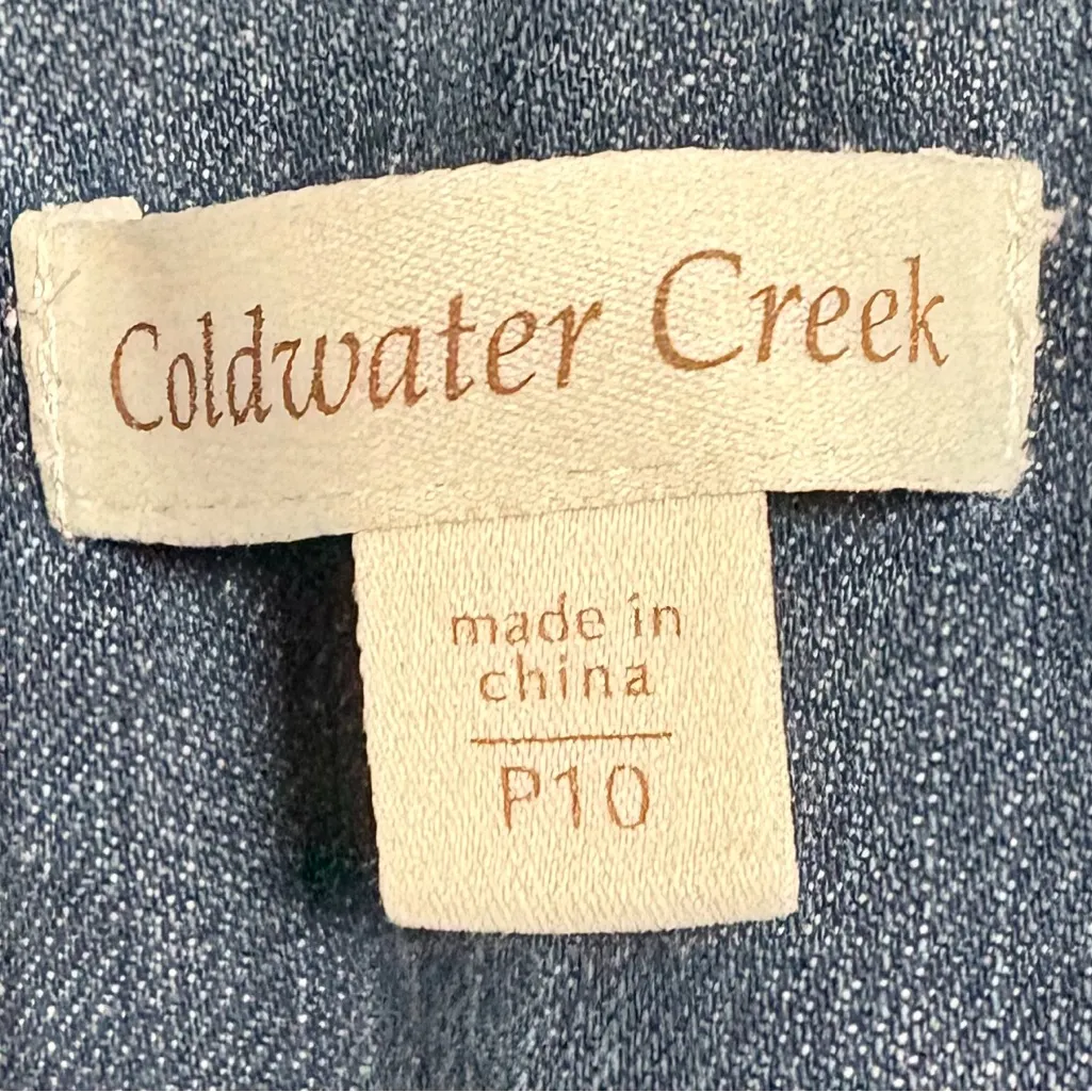 Coldwater Creek Blue Jean Jacket‎ Size Petite 10 EUC - Image 5