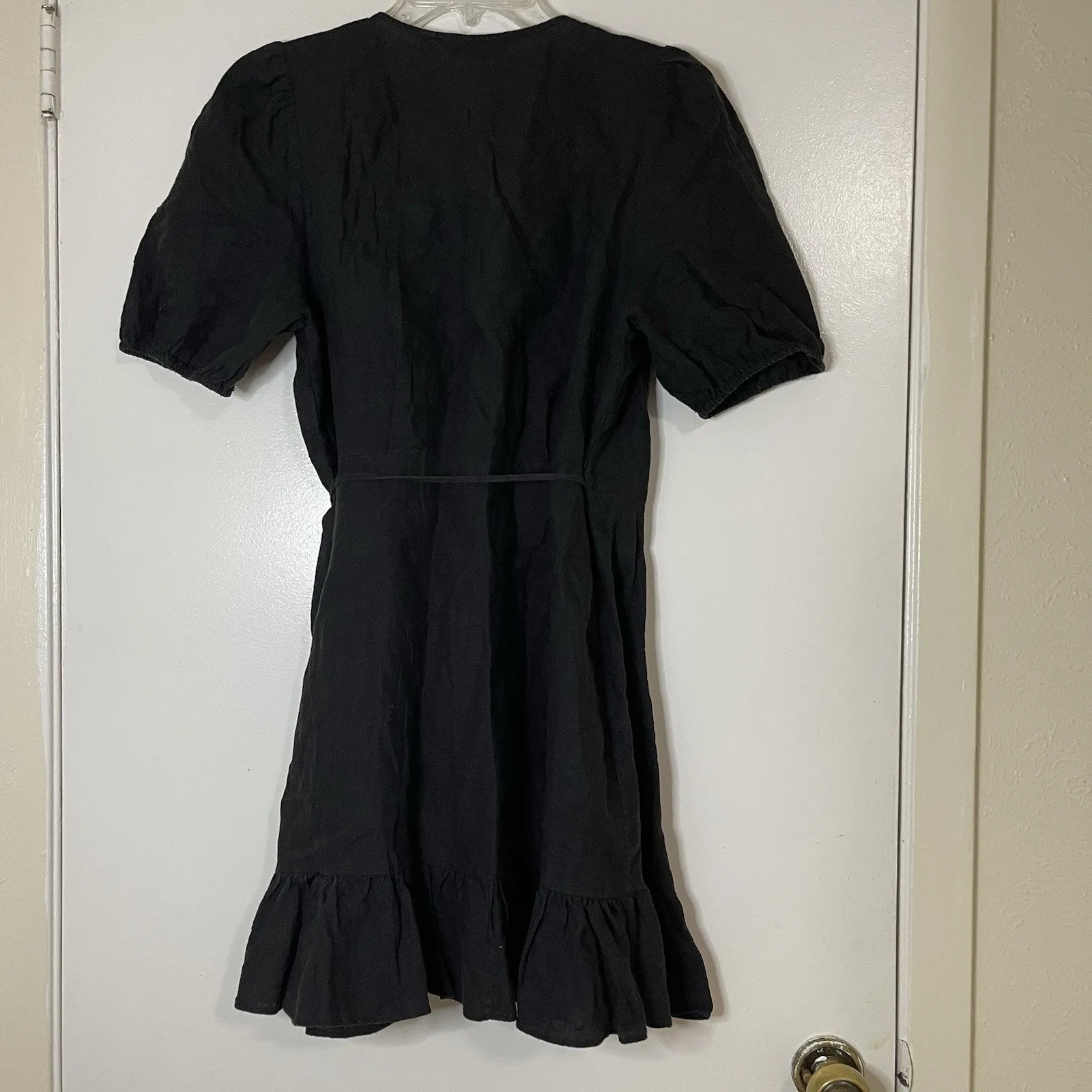 Los angeles atelier & other stories black linen wrap mini dress size US 8 - Image 5