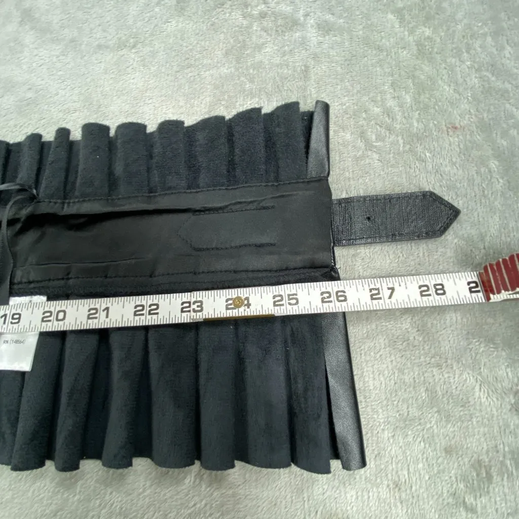 Akira Fashion Corset Womens S Black Faux Leather Belt It Up Pleated Adjustable - Image 9