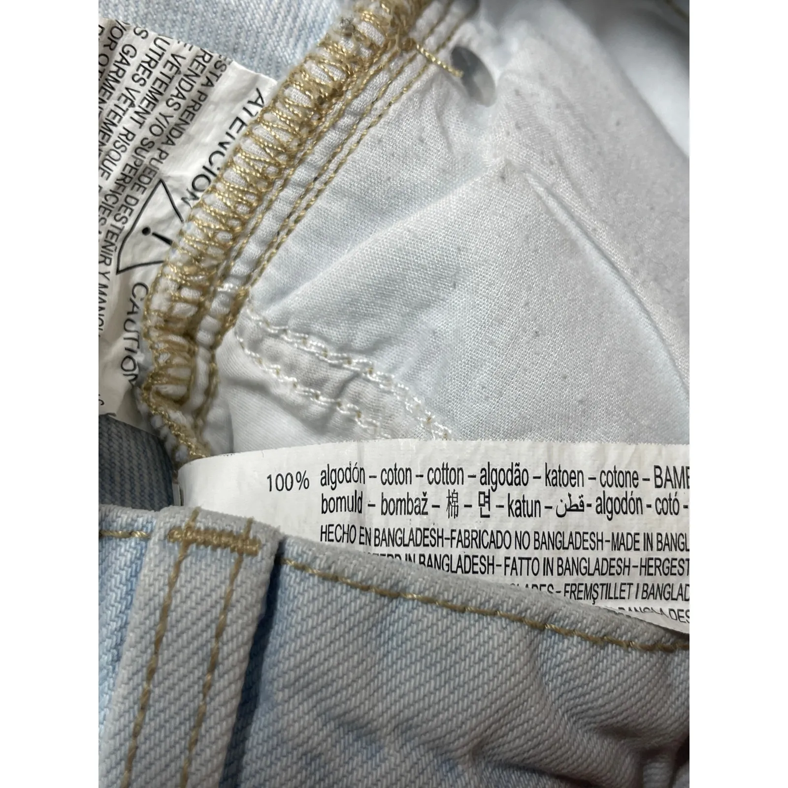 Zara Womens Blue Light Wash Distressed Frayed Raw Hem Mini Denim Jeans Skirt S - Image 4