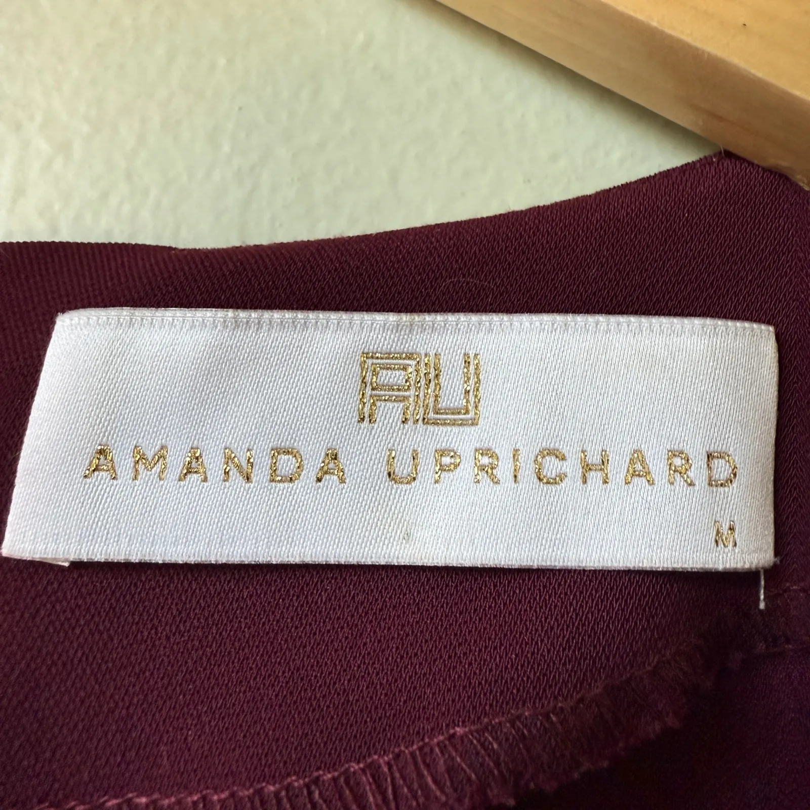 Amanda Uprichard Dress‎ Womens Medium Burgundy V Neck 3/4 Sleeve Career - Image 2