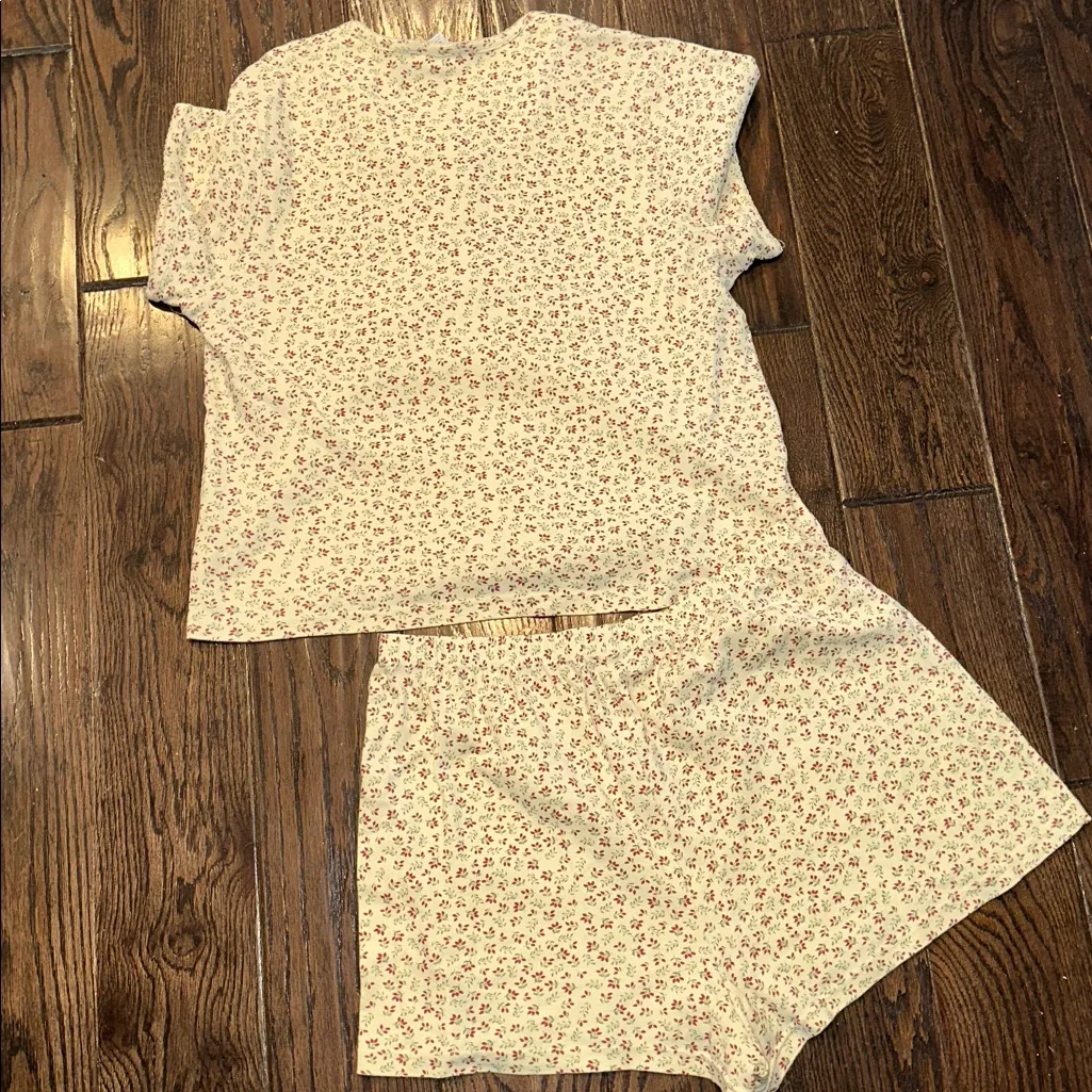 CHARTER CLUB vintage feminine dainty cotton shorts Pajamas Set Cream size large - Image 4