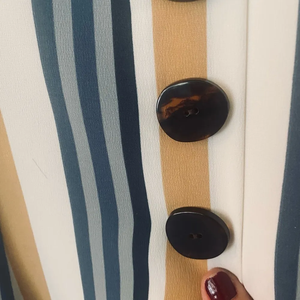 Zara Tan and Blue Wide Leg Pants - Image 3