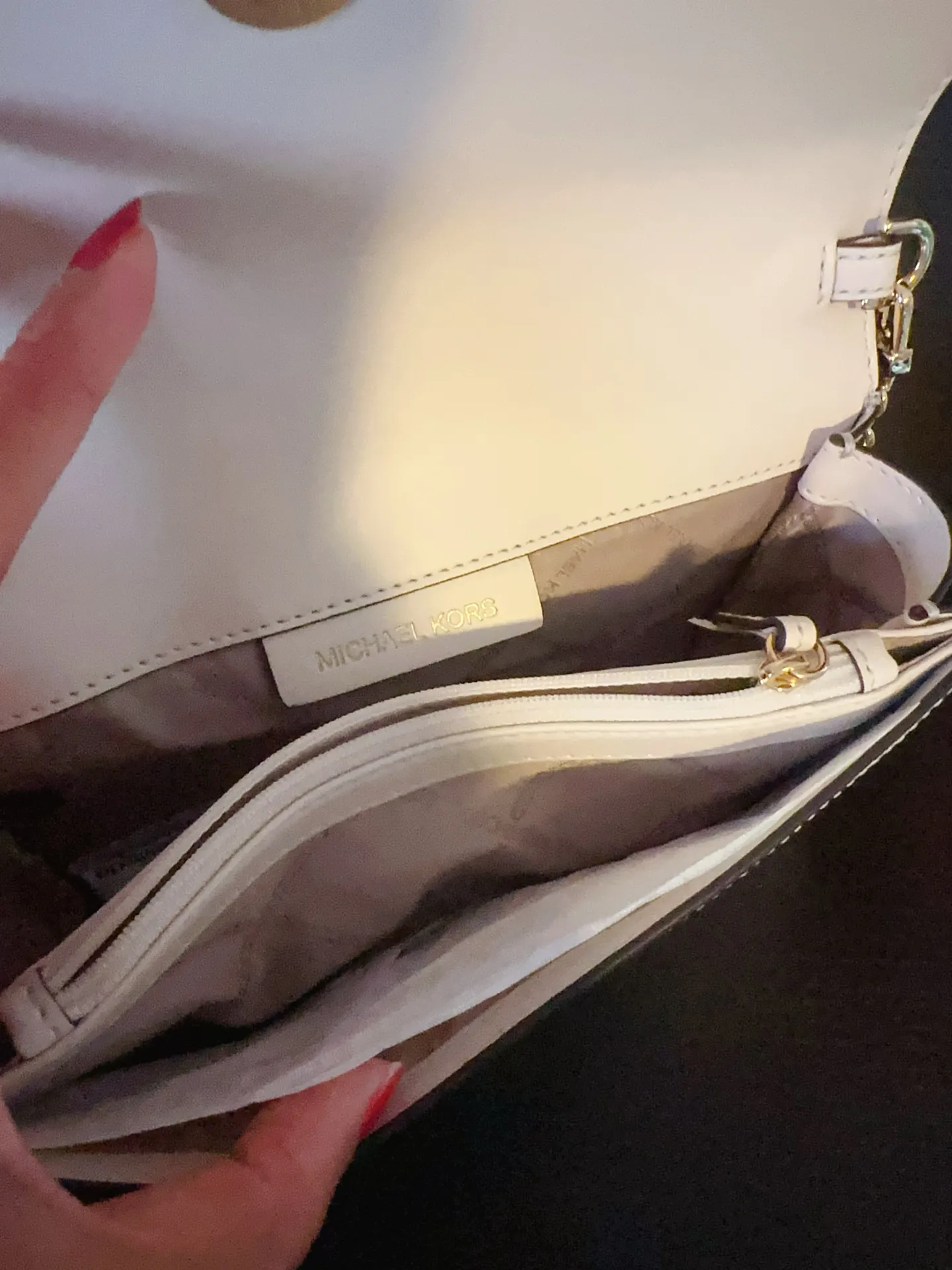 PENELOPE Light CREAM MD CLUTCH LEATHER Handbag crossbody wallet - Image 6