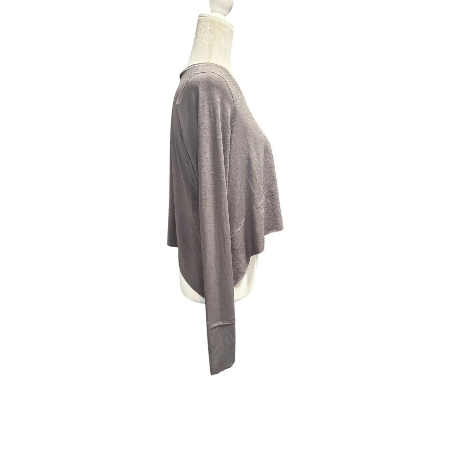 FP Movement by Free People Asymmetrical Gray Long Sleeve Top – S - Image 3