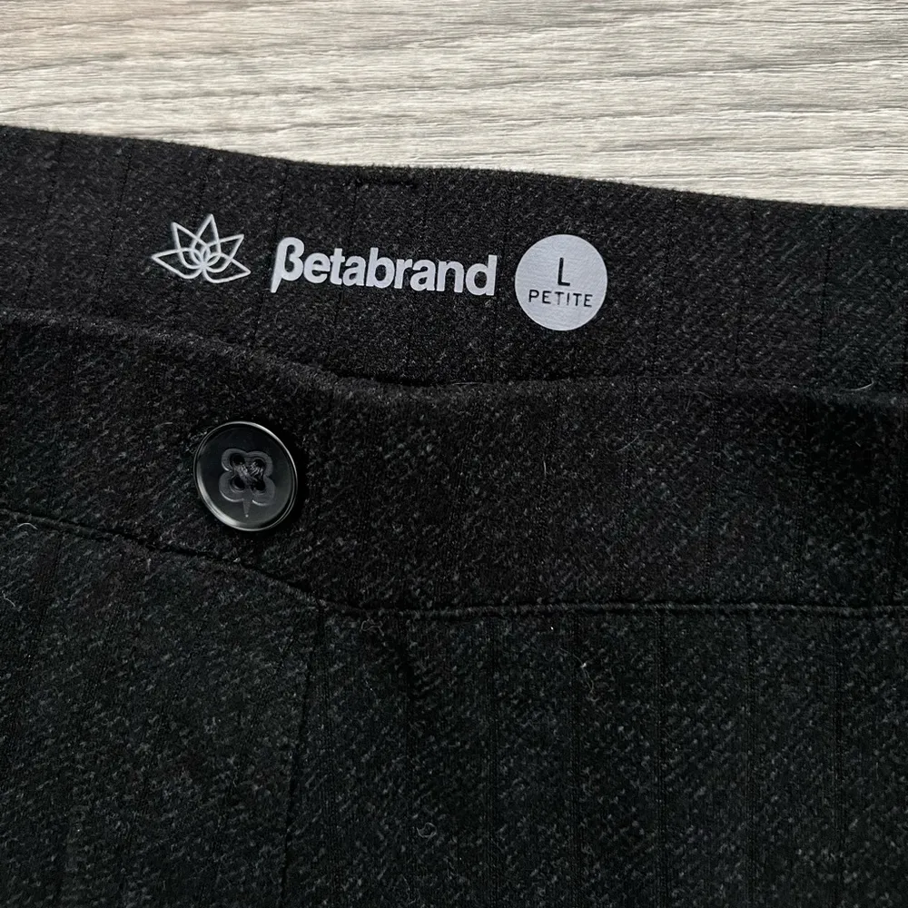 Betabrand Bootcut Classic Dress Pant Yoga Pant | Charcoal Rib | Large Petite - Image 5