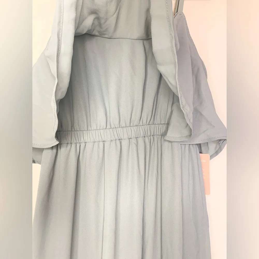 NWT Show Me Your Mumu Caitlin Ruffle Maxi Dress Silver Sage Green Size S - Image 7