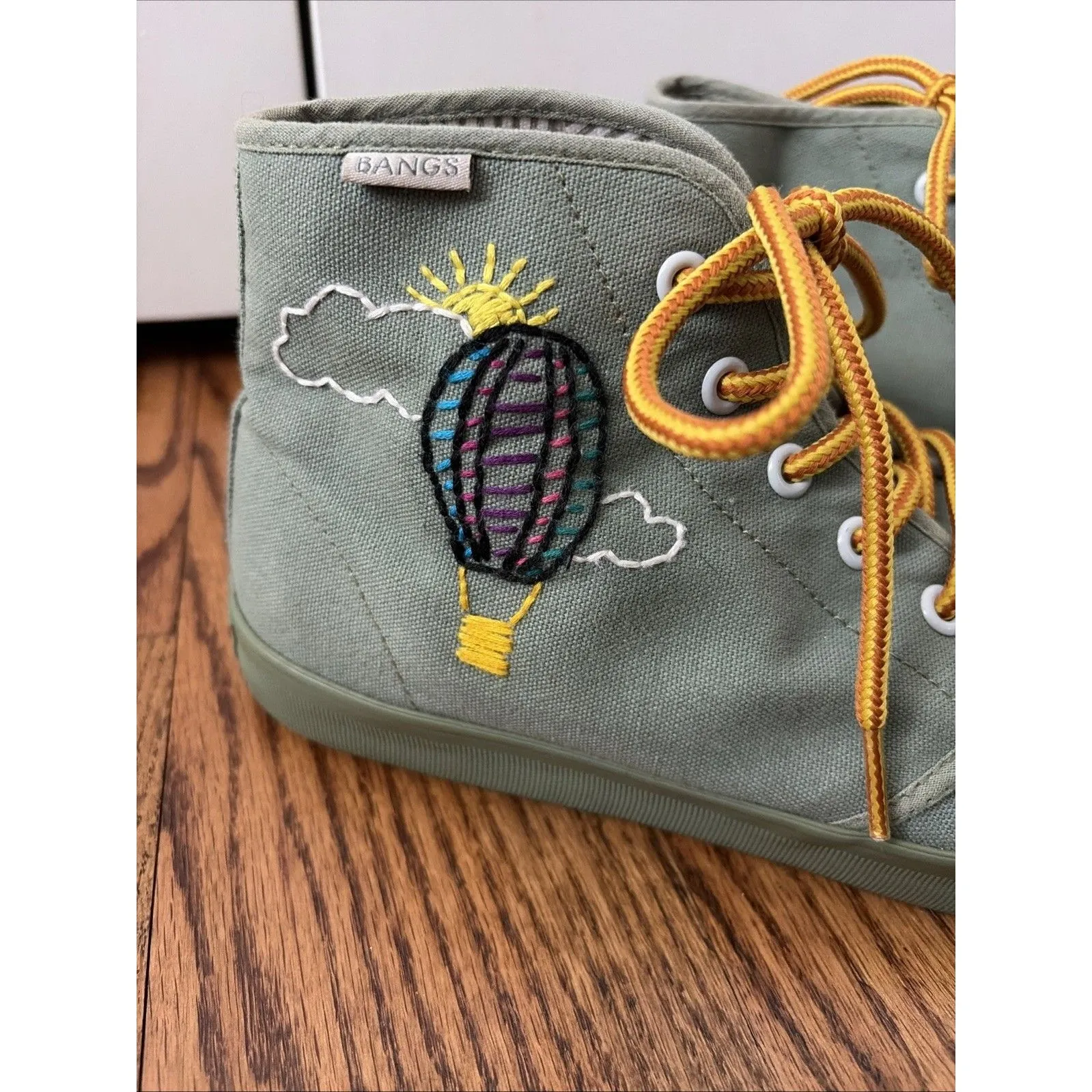 Bangs Sneakers US Women’s 8 Canvas High Top Casual Hipster Shoes Size 8 Green - Image 2