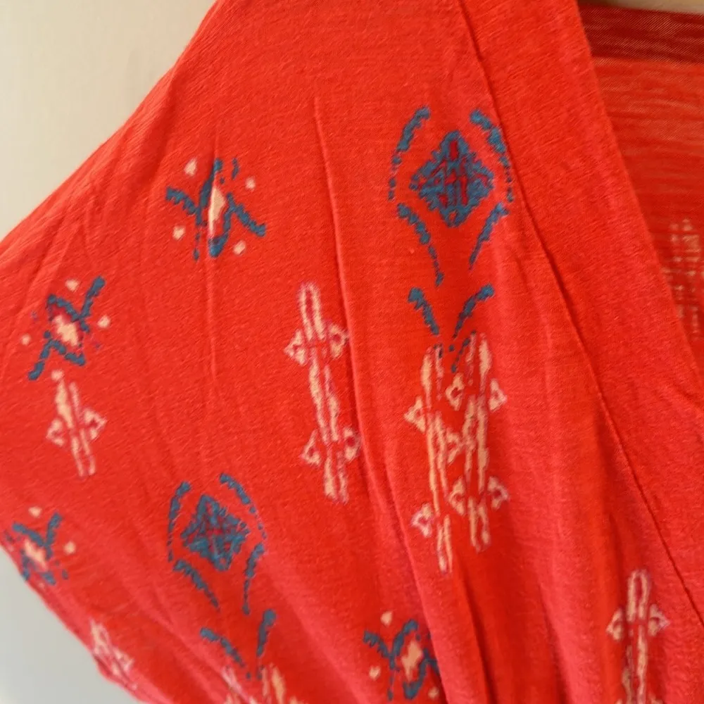 American Eagle Outfitters Large Vintage Y2K Boho Coral Tribal Print Top - Image 3