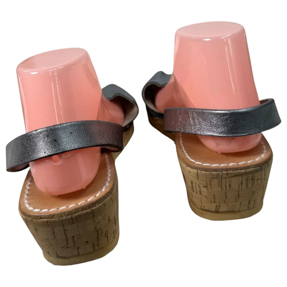 CalaXini Verano Silver Metallic Leather Spanish Slingback Sandals EU 42 US 11 - Image 4