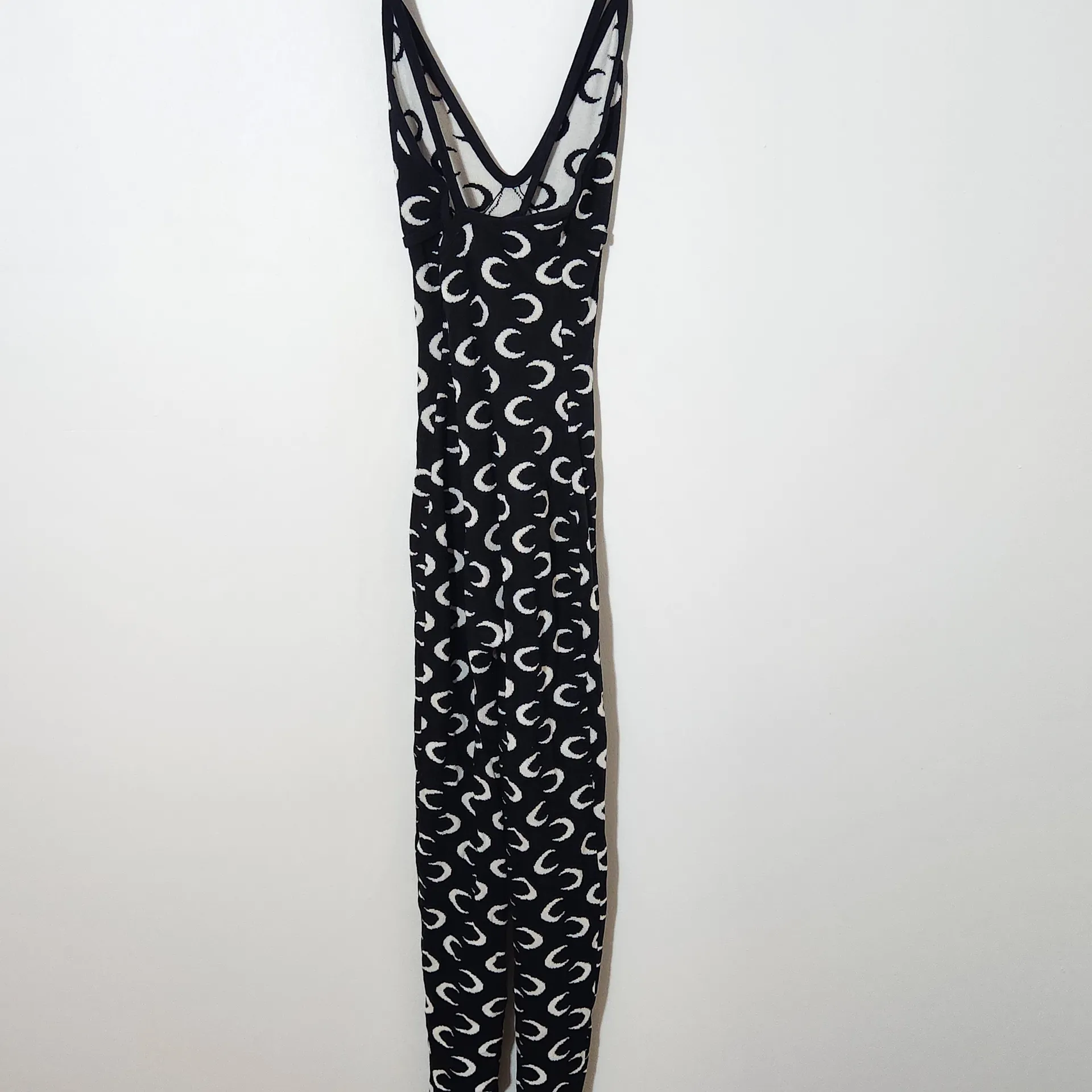 IMmodel Black and White Moon Print Jumpsuit NWT Sz Medium Knit Bodycon Jumpsuit - Image 3