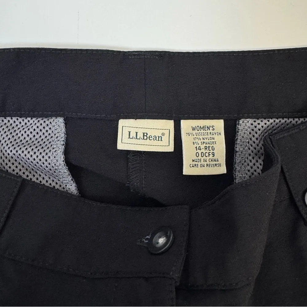 LL Bean Pants Black 14 Regular Straight Leg Trousers Seamed Stretch Outdoor Work - Image 9