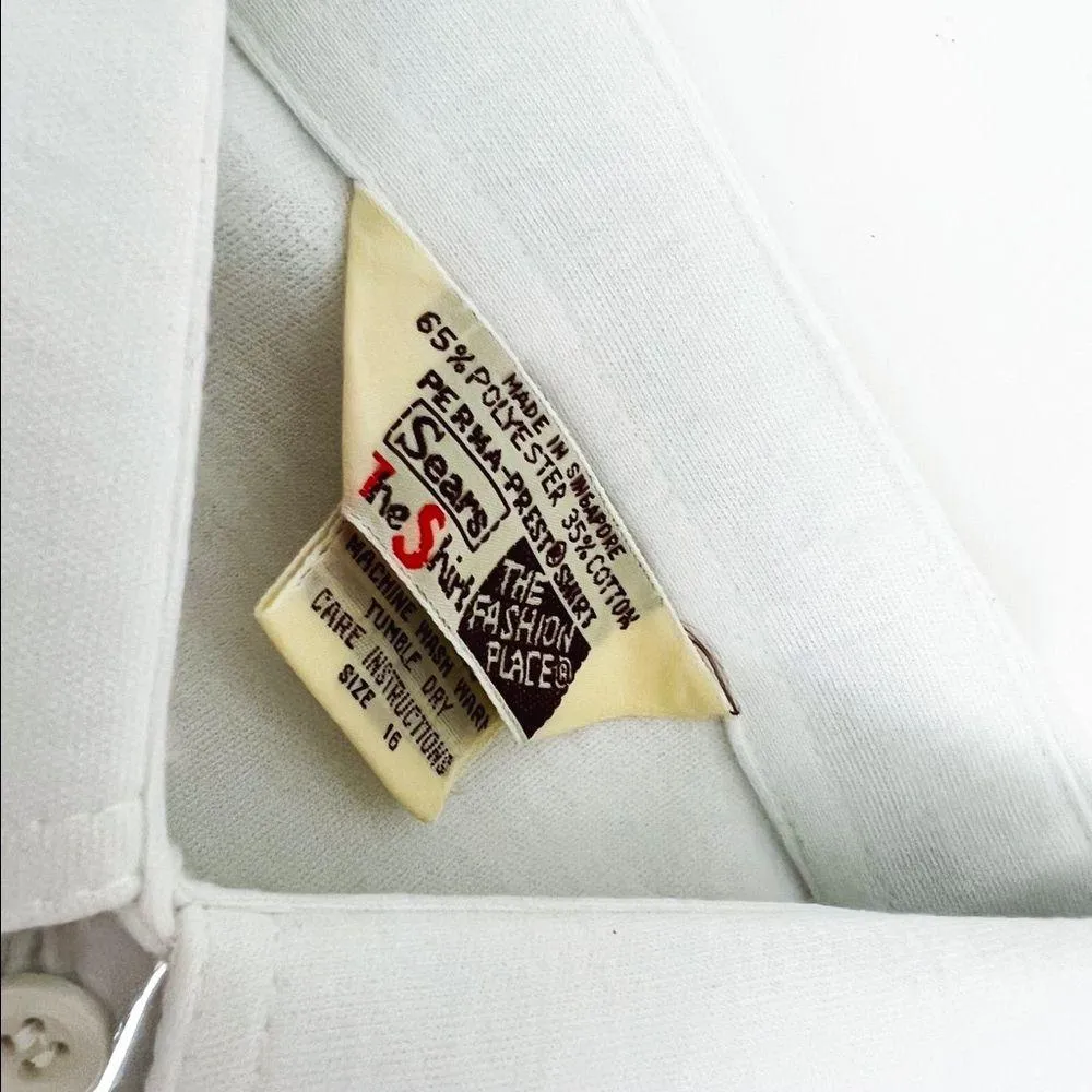 Vintage SEARS Deadstock “The Shirt” Polo Top | Size L White Size L - Image 5