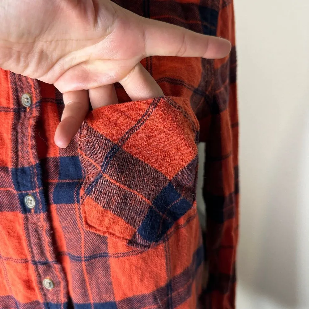 Womens Flannel orange red - Image 5