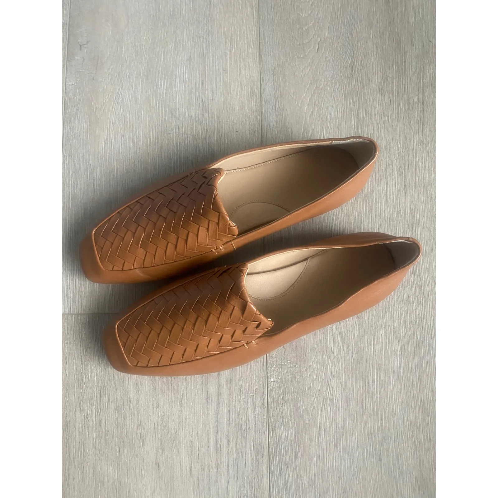 Banana Republic Woven‎ Leather Soft Loafer Caramel Size 9.5 NEW - Image 3