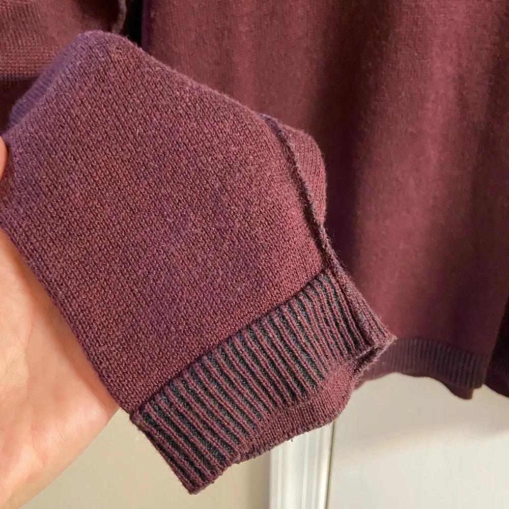 Eileen Fisher‎ sweater crewneck pullover maroon boxy Large - Image 5